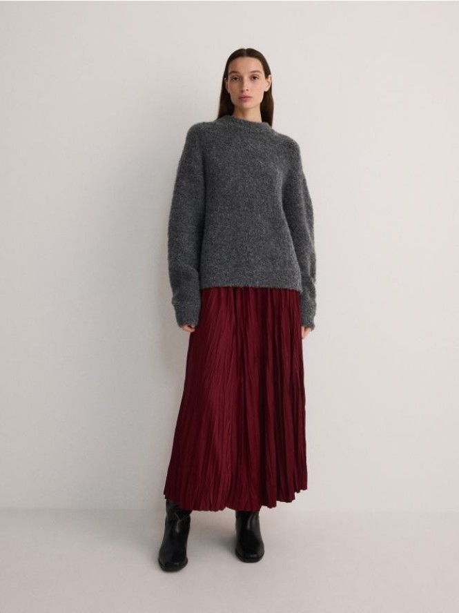 Spódnica midi - bordowy