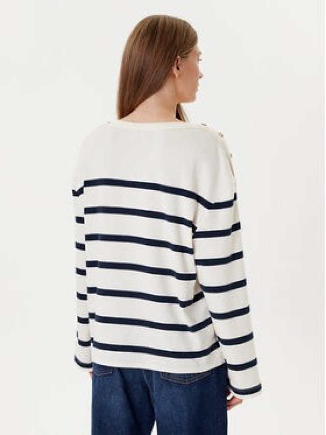 Tommy Hilfiger Bluzka Gold Button WW0WW45760 Écru Relaxed Fit