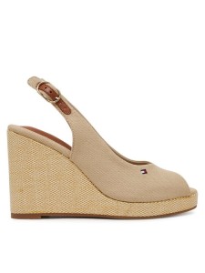 Tommy Hilfiger Espadryle Flag High Wedge Espad Slingback FW0FW08597 Beżowy