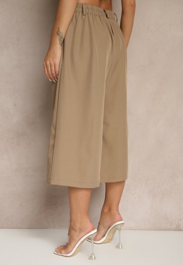 Brązowe Eleganckie Spodnie Typu Culottes Silunea