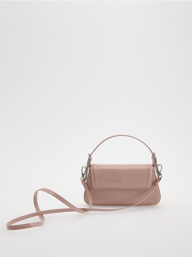 Lakierowana torebka - pastelowy róż