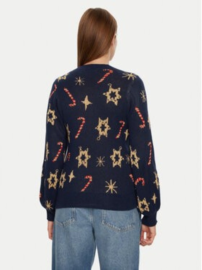 Pieces Sweter Sugar 17152789 Granatowy Regular Fit