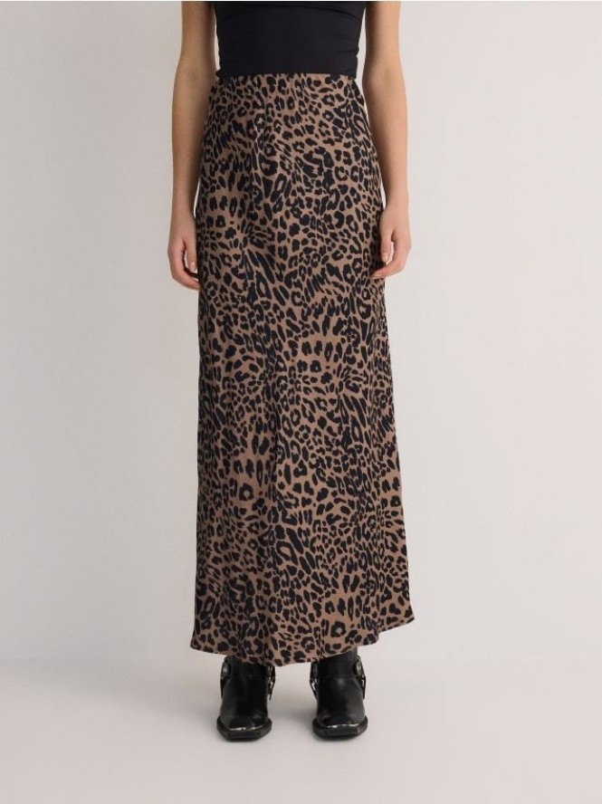 Spódnica maxi w zwierzęcy wzór - wielobarwny