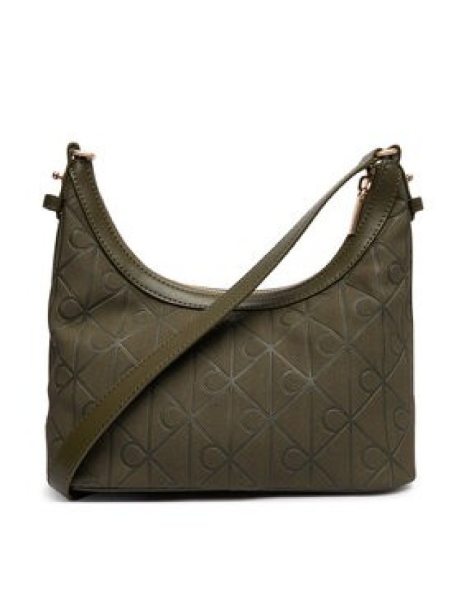 Calvin Klein Torebka Emblem Aop Sueded Shoulder Bag LV04F3880G Zielony ciemny