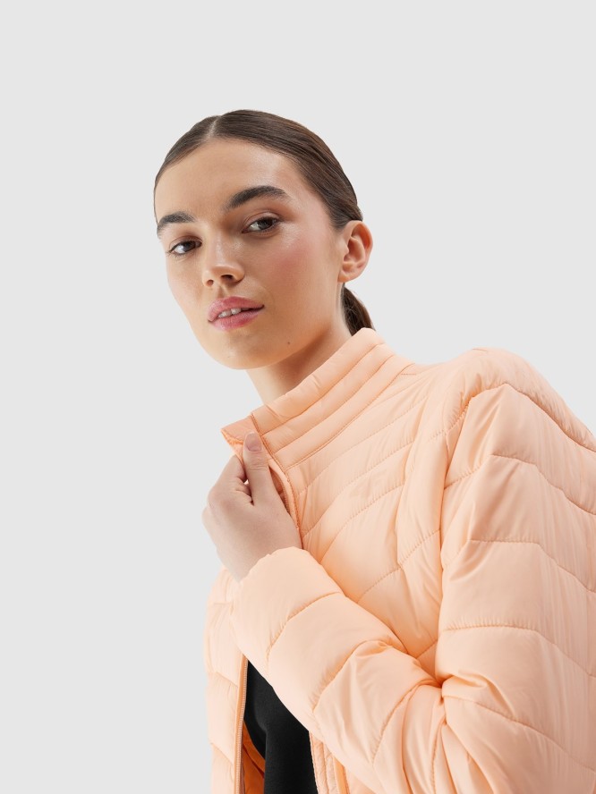 4F Kurtka puchowa z wypełnieniem z recyklingu damska - pomarańczowa XS