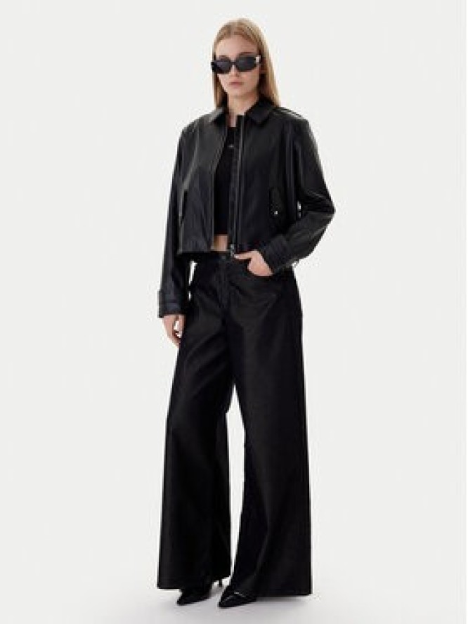 Calvin Klein Jeans Kurtka z imitacji skóry Moto LV047E501G Czarny Regular Fit