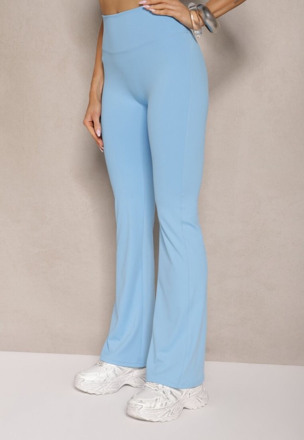 Niebieskie Legginsy Dzwony High Waist Orruvana