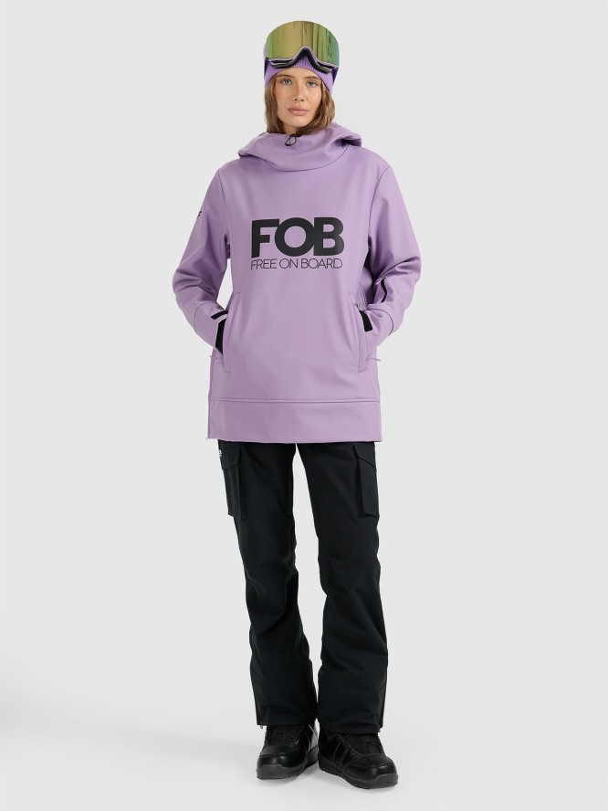 4F Bluza snowboardowa z softshellu membrana 5000 damska - fioletowa XL