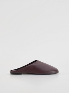 Skórzane mule - bordowy