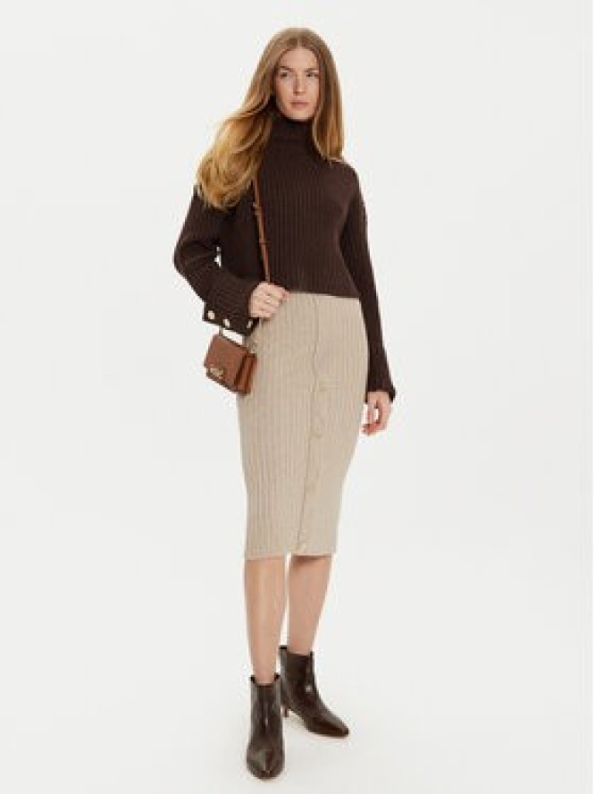 ViCOLO Spódnica midi 55017S Beżowy Regular Fit