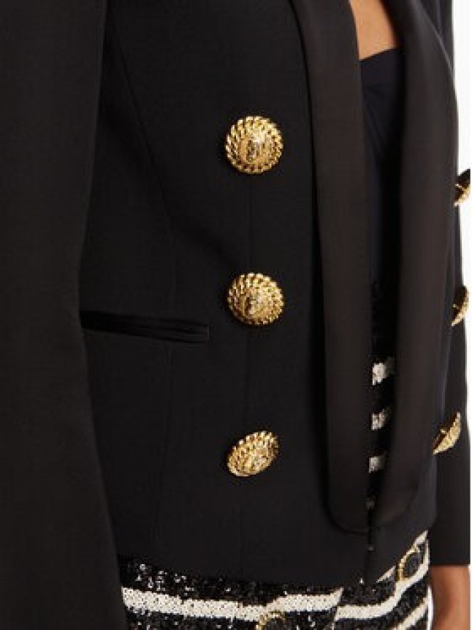 Balmain Marynarka DF1SI530ME54 Czarny Regular Fit