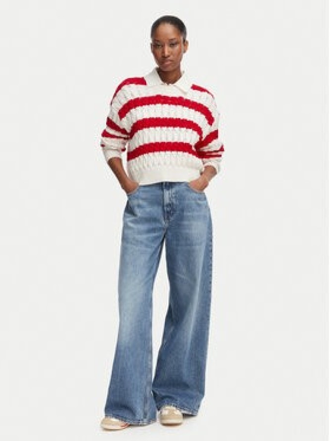 Tommy Jeans Sweter DW0DW22926 Czerwony Loose Fit