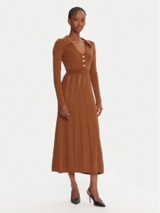 TWINSET Sukienka dzianinowa 252TP3110 Brązowy Regular Fit