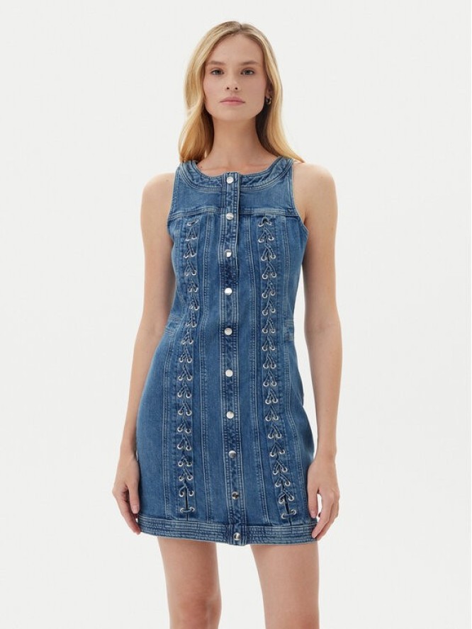 Guess Sukienka 175261 Niebieski Classic Fit