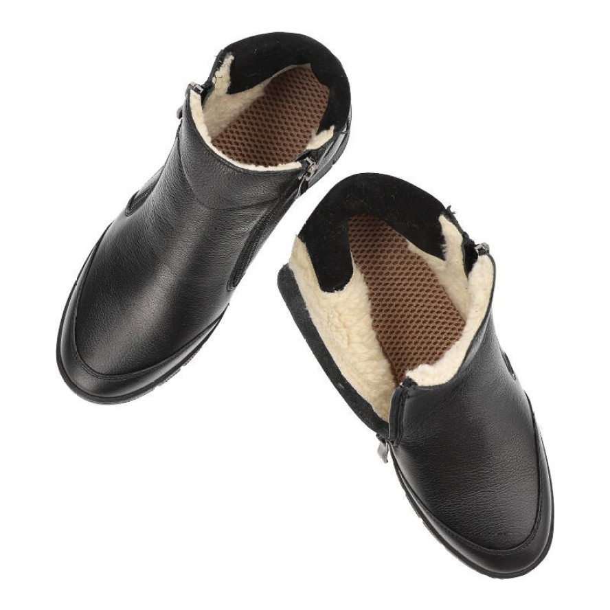 Czarne Botki Pollonus Damskie Wygodne Obuwie na Jesień