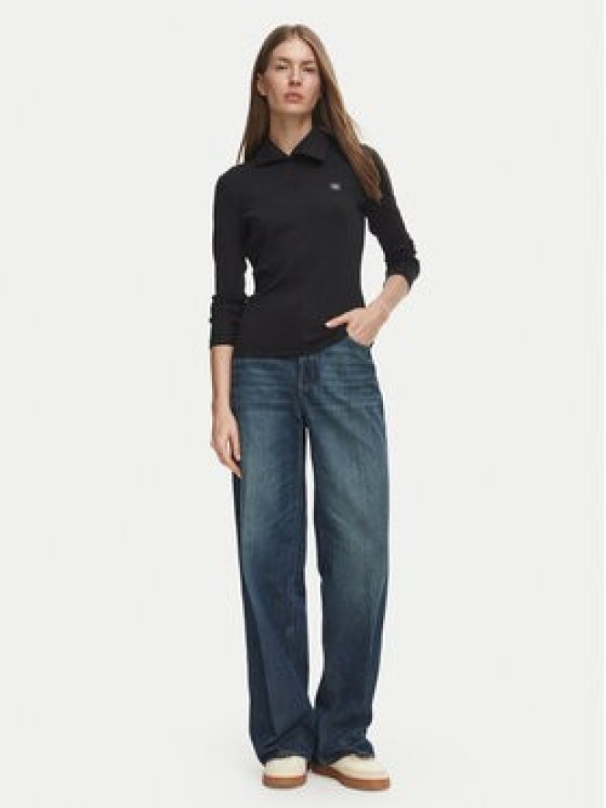 Calvin Klein Jeans Bluzka Henley LV047H203G Czarny Slim Fit