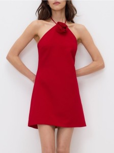 Sukienka z różą - czerwony