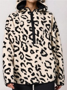 Bluza sherpa z kapturem - wielobarwny