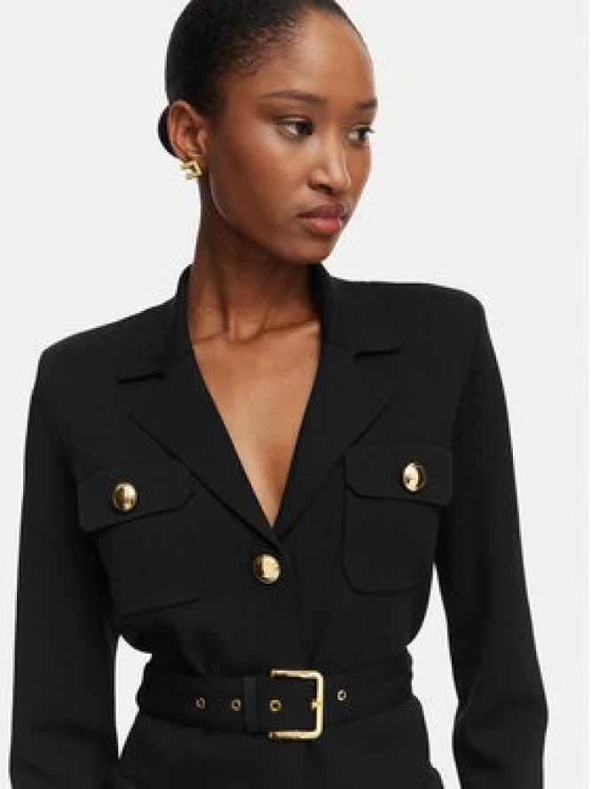Elisabetta Franchi Marynarka MK-10B-62E2-V600 Czarny Slim Fit