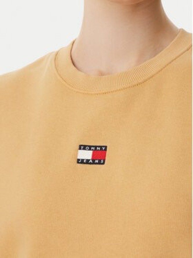 Tommy Jeans Bluza Badge DW0DW23297 Żółty Regular Fit