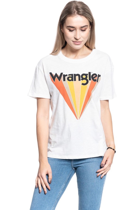T-SHIRT DAMSKI WRANGLER BOYFRIEND TEE OFFWHITE W7019EA02 112130896