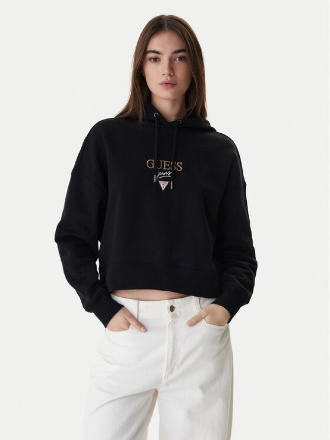 Guess Jeans Bluza W6RQ00 K68I4 Czarny Relaxed Fit