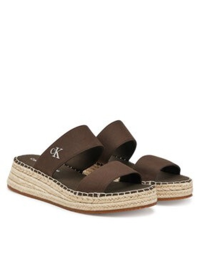 Calvin Klein Jeans Espadryle Sporty Rope Mg Lth Webbing YW0YW01704 Brązowy