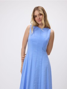 Sukienka midi z modalem - niebieski
