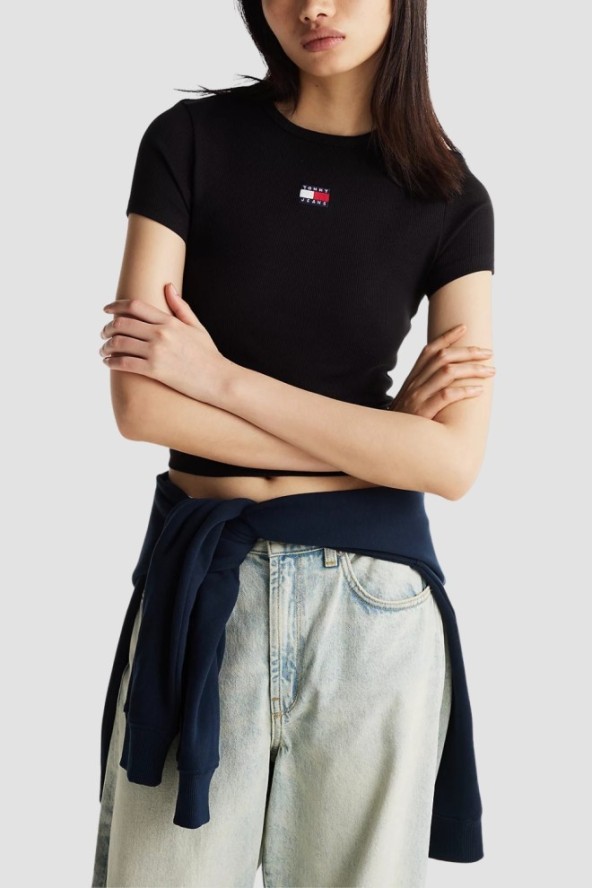 TOMMY JEANS Czarny damski t-shirt, Rozmiar M