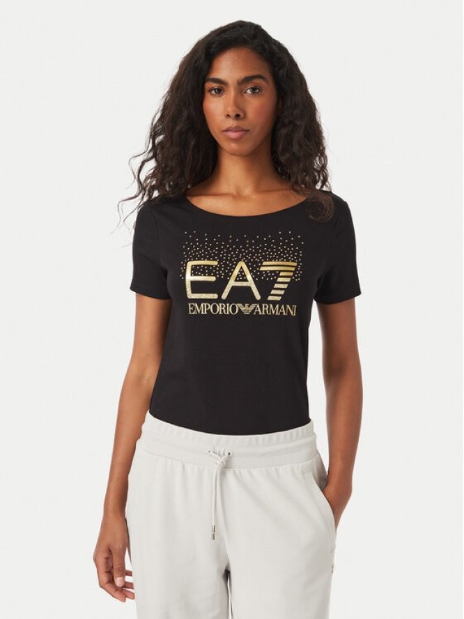 EA7 Emporio Armani T-Shirt 7W001444 AF10373 MC004 Czarny Slim Fit