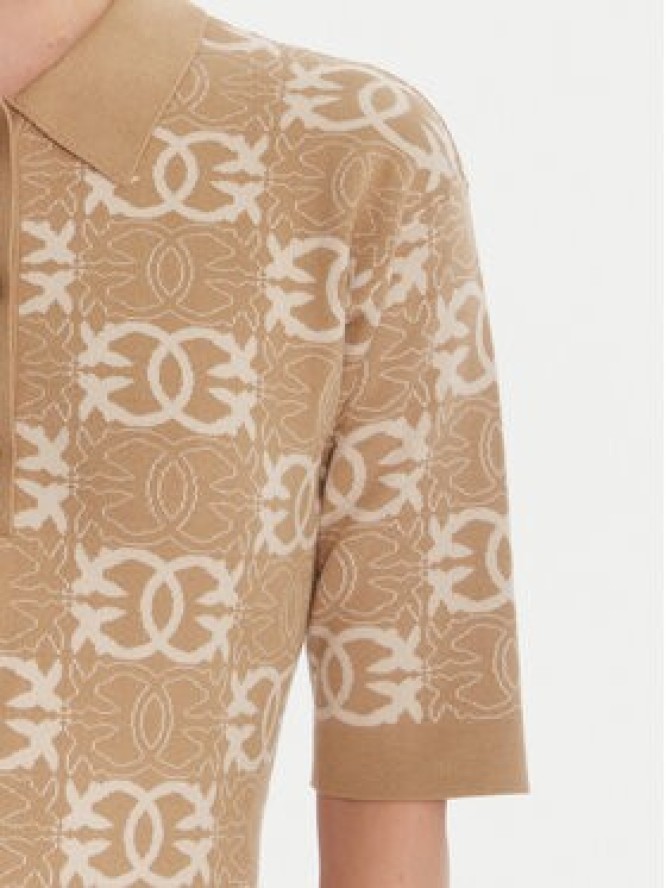 PINKO Sukienka dzianinowa Nothing 106039 A2YD Beżowy Regular Fit