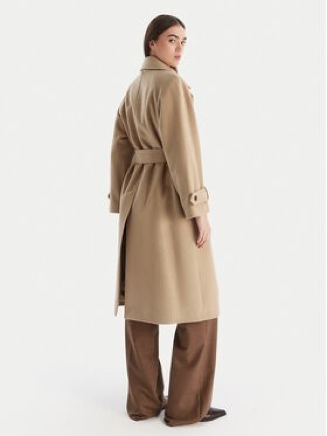 Marella Płaszcz wełniany Tenna 2523016071 Beżowy Regular Fit