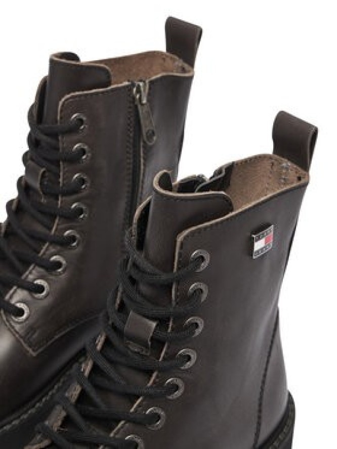 Tommy Jeans Trapery Tjw Platform Brushed Lth Boots EN0EN03141 Czarny