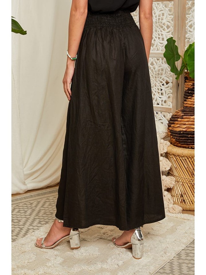 Lin Passion Lniane spodnie w kolorze czarnym rozmiar: 36/38