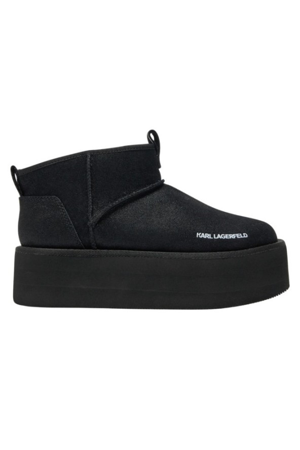 KARL LAGERFELD Czarne botki zamszowe THERMO Lo Slip On Boot, Rozmiar 39