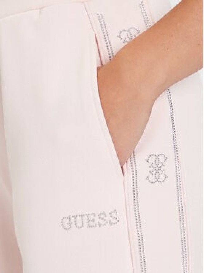 Guess Spodnie dresowe V5BB12 KCX22 Różowy Wide Leg