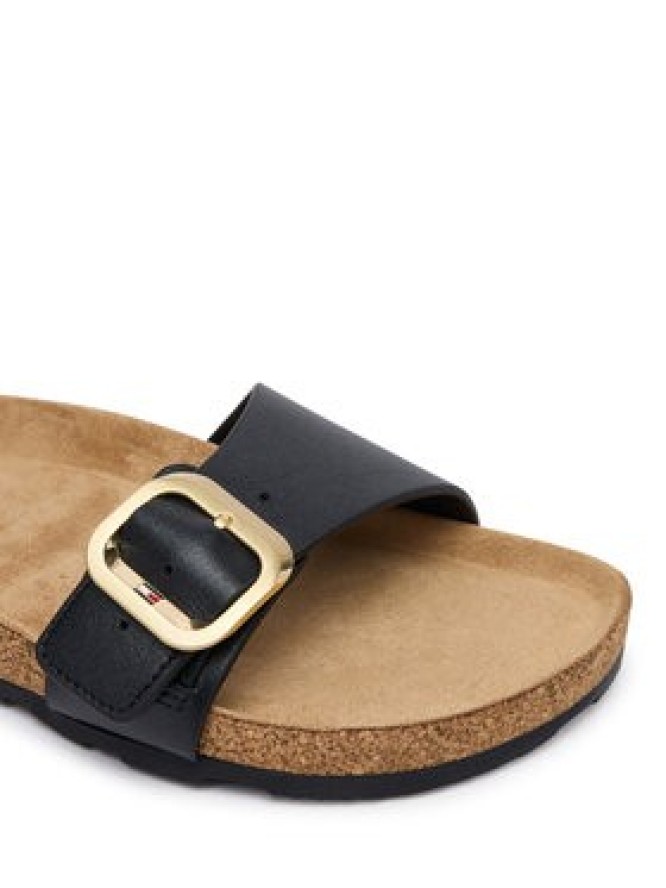 Tommy Hilfiger Klapki Cork Footbed Slip-On Sandals FW0FW09344 Czarny