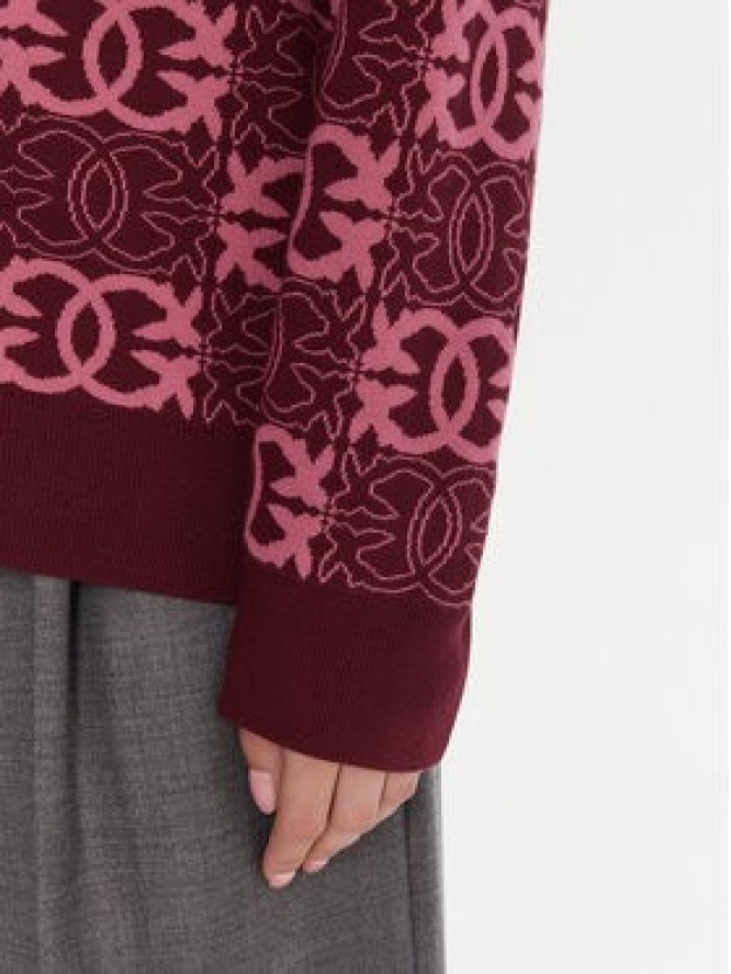 PINKO Kardigan Half Breed 106042 A2YD Bordowy Regular Fit