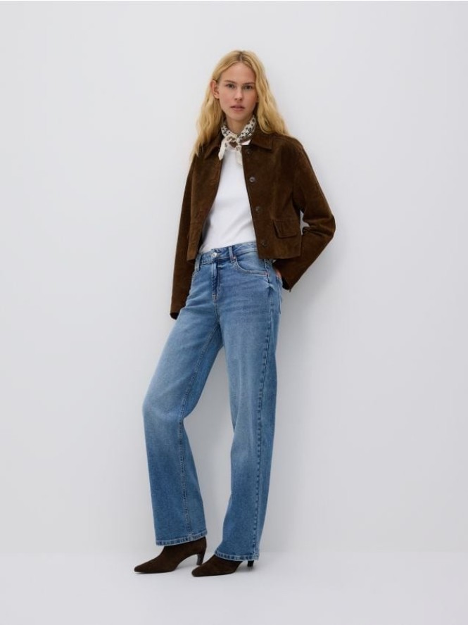 Jeansy straight - niebieski