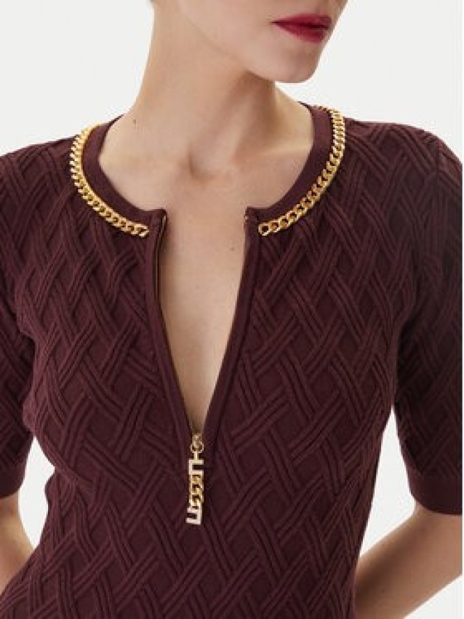 Elisabetta Franchi Sukienka koktajlowa AM-20B-56E2-V480 Bordowy Regular Fit