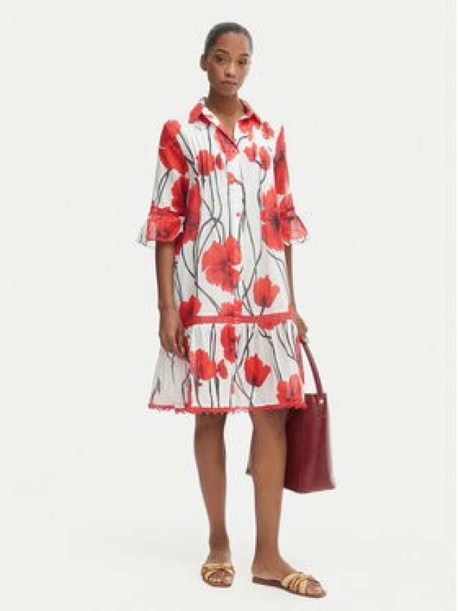 Iconique Sukienka letnia IC26-087 Czerwony Regular Fit