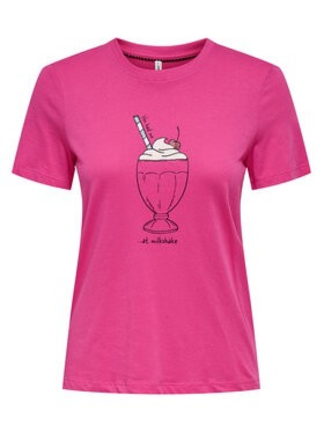 ONLY T-Shirt Fun Life 15349901 Różowy Regular Fit