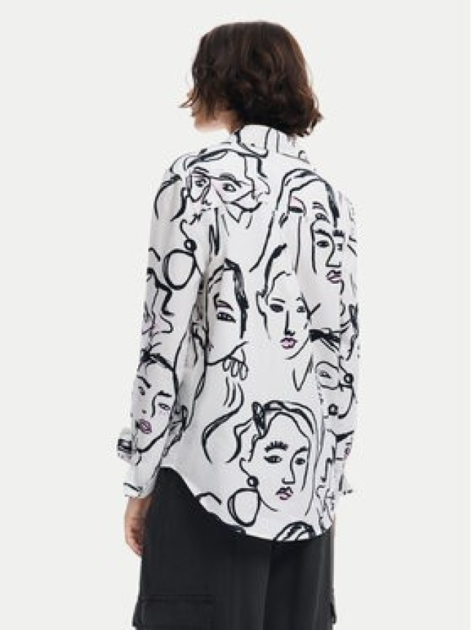 Desigual Koszula Faces 24WWCW34 Biały Regular Fit