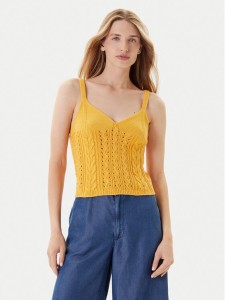 United Colors Of Benetton Top 101TDH01B Żółty Slim Fit