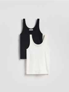 Top na ramiączkach 2 pack - złamana biel