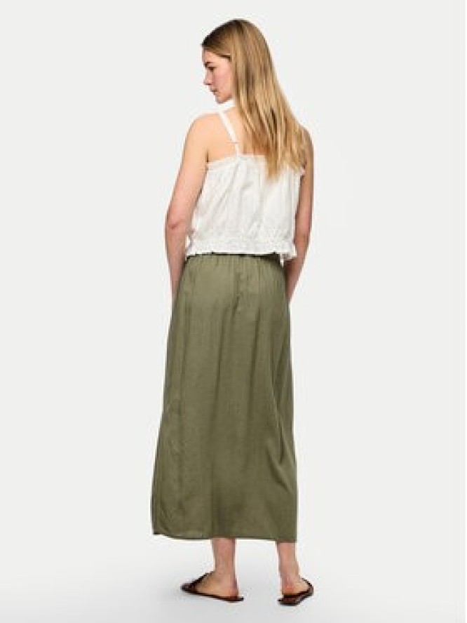 Pieces Spódnica midi Pia 17151888 Zielony Regular Fit