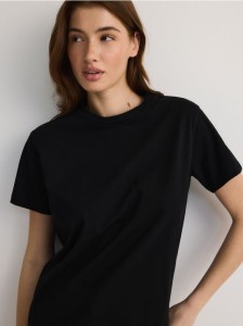 Bawełniany t-shirt regular - czarny