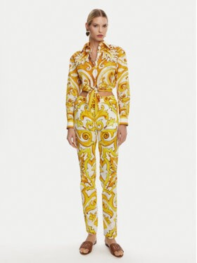 Dolce&Gabbana Spodnie materiałowe FTC4PT HH5EA Żółty Regular Fit