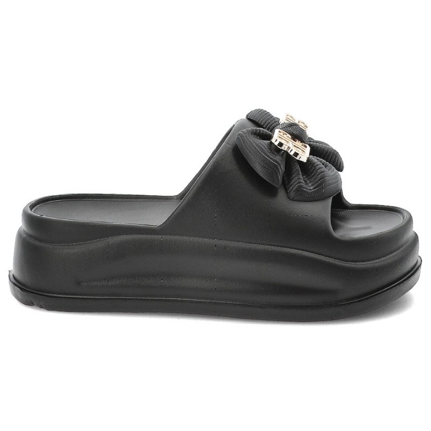 Czarne Klapki Filippo Modne Obuwie Damskie Na Platformie