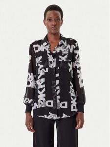 DKNY Koszula P4RA6FXZ Czarny Regular Fit